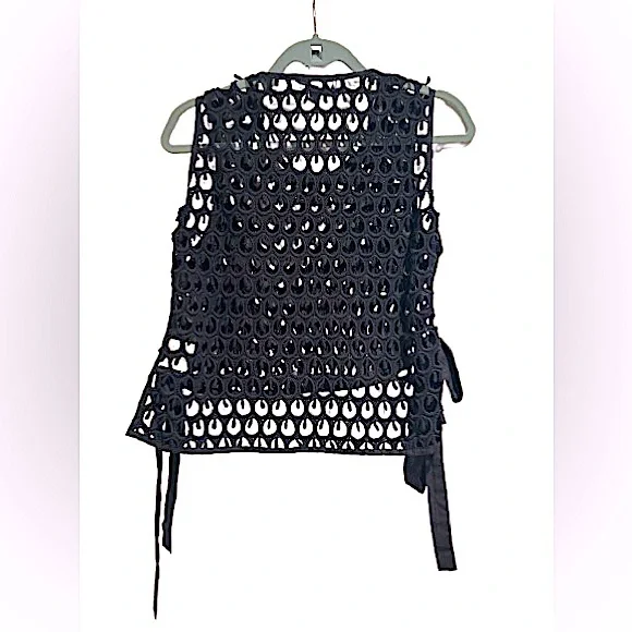 by Anthropologie Black Crochet Tank Top, One Size - Picture 7 of 13